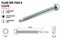 VIJAK DIN 7504 K 5,5x70